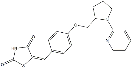 5-(4-((1-(pyridin-2-yl)pyrrolidin-2-yl)methoxy)phenylmethylene)thiazolidine-2,4-dione Struktur