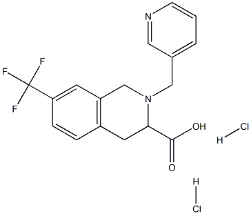 2-pyridin-3-ylmethyl-7-trifluoromethyl-1,2,3,4-tetrahydro-isoquinoline-3-carboxylic acid dihydrochloride Struktur