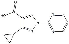 3-CYCLOPROPYL-1-PYRIMIDIN-2-YL-1H-PYRAZOLE-4-CARBOXYLIC ACID Struktur