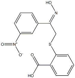 2-{[2-hydroxyimino-2-(3-nitrophenyl)ethyl]thio}benzoic acid Struktur