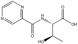 (2S,3R)-3-hydroxy-2-[(pyrazin-2-ylcarbonyl)amino]butanoic acid Struktur