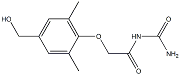 {2-[4-(hydroxymethyl)-2,6-dimethylphenoxy]acetyl}urea Struktur