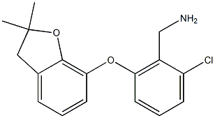 {2-chloro-6-[(2,2-dimethyl-2,3-dihydro-1-benzofuran-7-yl)oxy]phenyl}methanamine Struktur