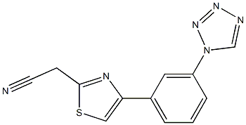 {4-[3-(1H-tetrazol-1-yl)phenyl]-1,3-thiazol-2-yl}acetonitrile Struktur