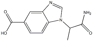 1-(1-carbamoylethyl)-1H-1,3-benzodiazole-5-carboxylic acid Struktur