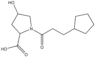 1-(3-cyclopentylpropanoyl)-4-hydroxypyrrolidine-2-carboxylic acid Struktur