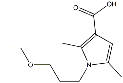 1-(3-ethoxypropyl)-2,5-dimethyl-1H-pyrrole-3-carboxylic acid Struktur