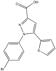 1-(4-bromophenyl)-5-(thiophen-2-yl)-1H-pyrazole-3-carboxylic acid Struktur