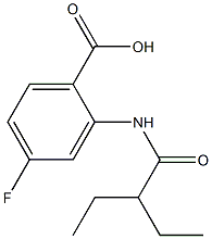 2-(2-ethylbutanamido)-4-fluorobenzoic acid Struktur