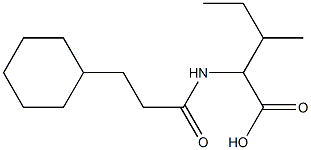 2-(3-cyclohexylpropanamido)-3-methylpentanoic acid Struktur