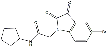 2-(5-bromo-2,3-dioxo-2,3-dihydro-1H-indol-1-yl)-N-cyclopentylacetamide Struktur