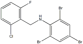 2,4,6-tribromo-N-[(2-chloro-6-fluorophenyl)methyl]aniline Struktur