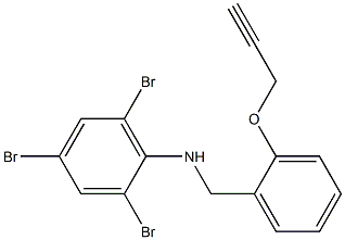 2,4,6-tribromo-N-{[2-(prop-2-yn-1-yloxy)phenyl]methyl}aniline Struktur