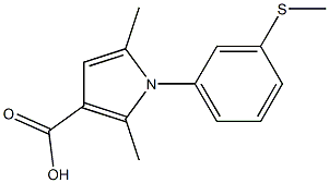 2,5-dimethyl-1-[3-(methylsulfanyl)phenyl]-1H-pyrrole-3-carboxylic acid Struktur