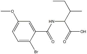 2-[(2-bromo-5-methoxybenzoyl)amino]-3-methylpentanoic acid Struktur