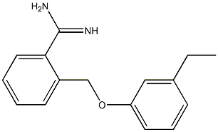 2-[(3-ethylphenoxy)methyl]benzenecarboximidamide Struktur