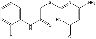 2-[(4-amino-6-oxo-1,6-dihydropyrimidin-2-yl)sulfanyl]-N-(2-fluorophenyl)acetamide Struktur