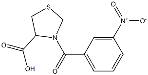 3-(3-nitrobenzoyl)-1,3-thiazolidine-4-carboxylic acid Struktur