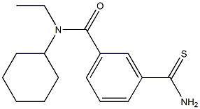 3-(aminocarbonothioyl)-N-cyclohexyl-N-ethylbenzamide Struktur