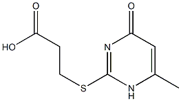 3-[(6-methyl-4-oxo-1,4-dihydropyrimidin-2-yl)thio]propanoic acid Struktur