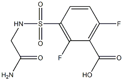 3-[(carbamoylmethyl)sulfamoyl]-2,6-difluorobenzoic acid Struktur