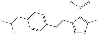 3-{(E)-2-[4-(difluoromethoxy)phenyl]vinyl}-5-methyl-4-nitroisoxazole Struktur