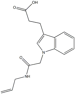 3-{1-[(prop-2-en-1-ylcarbamoyl)methyl]-1H-indol-3-yl}propanoic acid Struktur