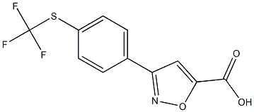 3-{4-[(trifluoromethyl)sulfanyl]phenyl}-1,2-oxazole-5-carboxylic acid Struktur