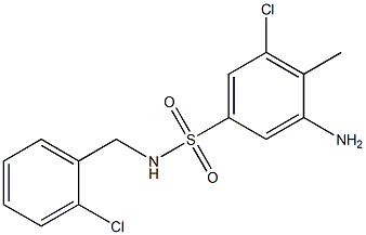 3-amino-5-chloro-N-[(2-chlorophenyl)methyl]-4-methylbenzene-1-sulfonamide Struktur