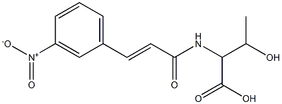 3-hydroxy-2-{[(2E)-3-(3-nitrophenyl)prop-2-enoyl]amino}butanoic acid Struktur