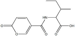 3-methyl-2-{[(2-oxo-2H-pyran-5-yl)carbonyl]amino}pentanoic acid Struktur