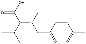 3-methyl-2-{methyl[(4-methylphenyl)methyl]amino}butanoic acid Struktur