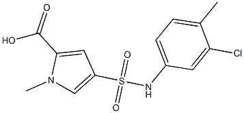 4-[(3-chloro-4-methylphenyl)sulfamoyl]-1-methyl-1H-pyrrole-2-carboxylic acid Struktur