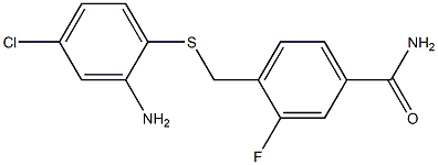 4-{[(2-amino-4-chlorophenyl)sulfanyl]methyl}-3-fluorobenzamide Struktur