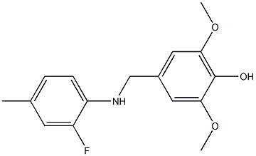 4-{[(2-fluoro-4-methylphenyl)amino]methyl}-2,6-dimethoxyphenol Struktur