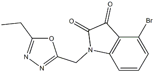 4-bromo-1-[(5-ethyl-1,3,4-oxadiazol-2-yl)methyl]-2,3-dihydro-1H-indole-2,3-dione Struktur