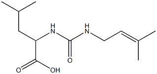 4-methyl-2-({[(3-methylbut-2-enyl)amino]carbonyl}amino)pentanoic acid Struktur