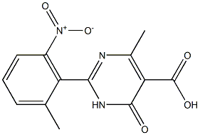 4-methyl-2-(2-methyl-6-nitrophenyl)-6-oxo-1,6-dihydropyrimidine-5-carboxylic acid Struktur