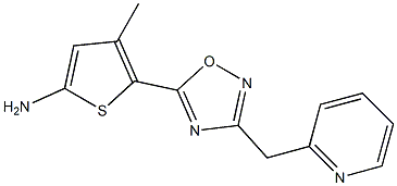 4-methyl-5-[3-(pyridin-2-ylmethyl)-1,2,4-oxadiazol-5-yl]thiophen-2-amine Struktur