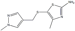 4-methyl-5-{[(1-methyl-1H-pyrazol-4-yl)methyl]sulfanyl}-1,3-thiazol-2-amine Struktur