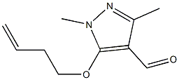 5-(but-3-en-1-yloxy)-1,3-dimethyl-1H-pyrazole-4-carbaldehyde Struktur