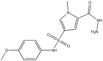 5-(hydrazinocarbonyl)-N-(4-methoxyphenyl)-1-methyl-1H-pyrrole-3-sulfonamide Struktur