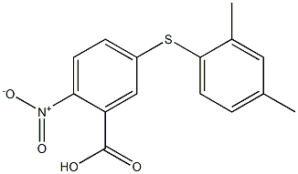 5-[(2,4-dimethylphenyl)sulfanyl]-2-nitrobenzoic acid Struktur