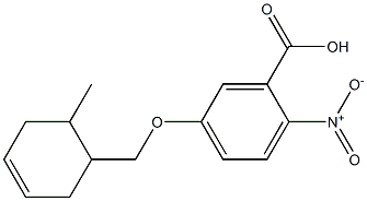 5-[(6-methylcyclohex-3-en-1-yl)methoxy]-2-nitrobenzoic acid Struktur