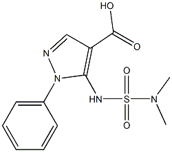 5-[(dimethylsulfamoyl)amino]-1-phenyl-1H-pyrazole-4-carboxylic acid Struktur