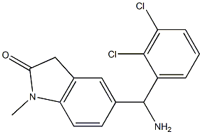 5-[amino(2,3-dichlorophenyl)methyl]-1-methyl-2,3-dihydro-1H-indol-2-one Struktur