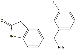 5-[amino(3-fluorophenyl)methyl]-2,3-dihydro-1H-indol-2-one Struktur