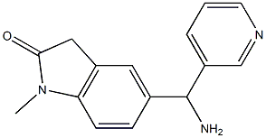 5-[amino(pyridin-3-yl)methyl]-1-methyl-2,3-dihydro-1H-indol-2-one Struktur