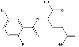 5-amino-2-[(5-bromo-2-fluorobenzoyl)amino]-5-oxopentanoic acid Struktur