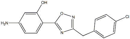 5-amino-2-{3-[(4-chlorophenyl)methyl]-1,2,4-oxadiazol-5-yl}phenol Struktur